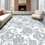 Elegant Floral Swirl Pattern Rug