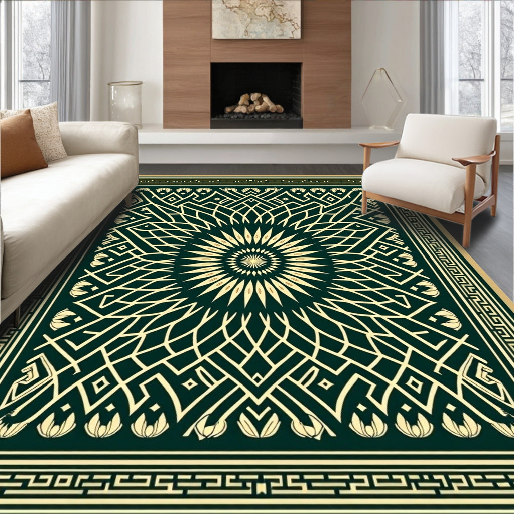 Intricate Geometric Mandala Tapestry Rug