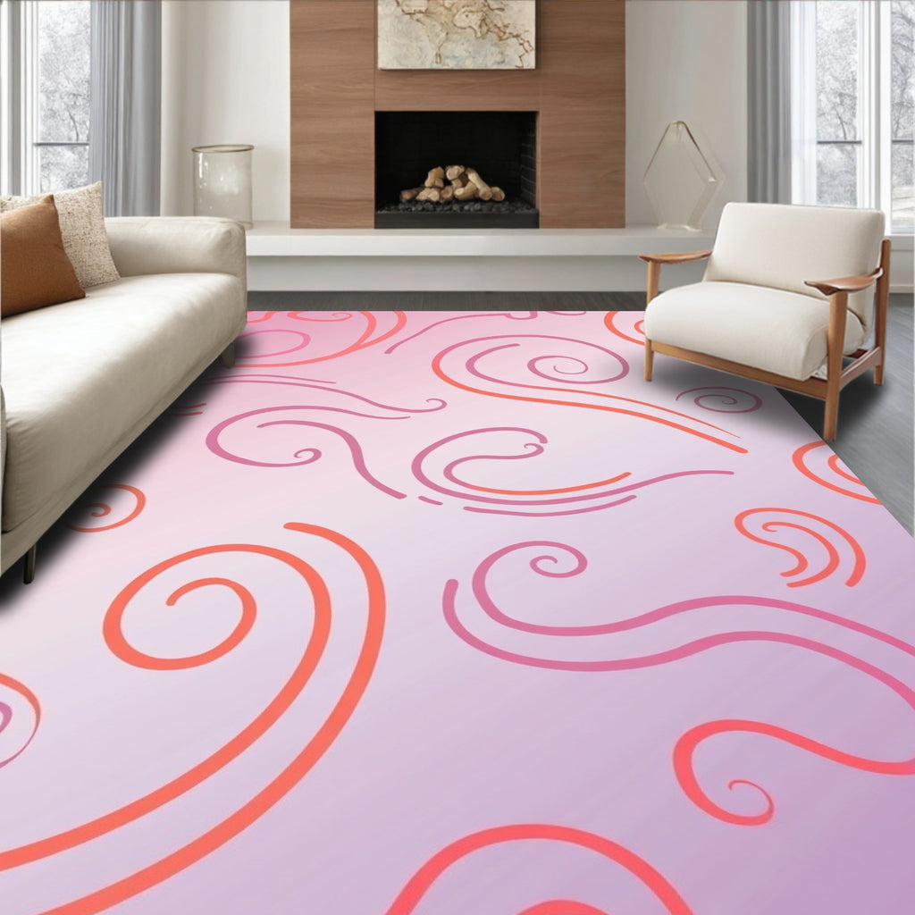 Fluid Swirls Delicate Lines Rug