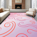 Fluid Swirls Delicate Lines Rug