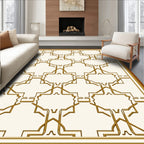 Gold Geometric Arabesque Pattern Rug