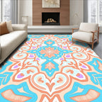 Pastel Geometric Mandala Pattern Rug