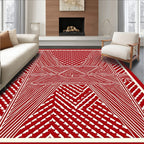 Bold Red Diamond Pattern Design Rug