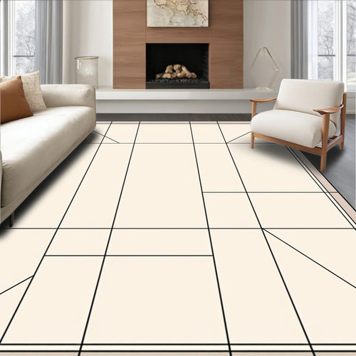 Abstract Geometric Line Art Rug