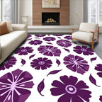 Vibrant Purple Floral Pattern Design Rug