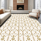 Gold And Natural Geometric Pattern Rug