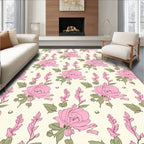 Delicate Pink Floral Vines Rug