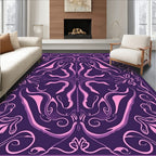 Abstract Swirls Lilac Pattern Rug