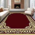 Elegant Gold Scrollwork Border Design Rug