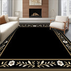 Elegant Floral Scroll Border Design Rug