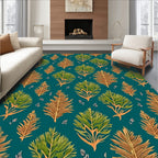 Green Brown Foliage And Botanicals Rug