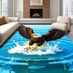 Majestic Eagle Diving Into Water Rug