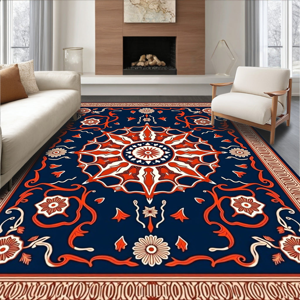 Navajo Inspired Floral Mandala Rug