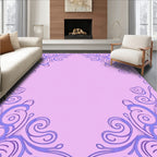 Lavender Swirls Framing Pastel Background Rug