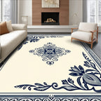Ornate Floral Corner Accent Pattern Rug