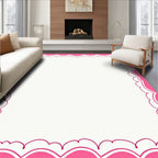 Pink Scallop Border Design Rug