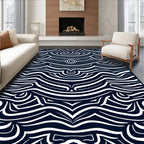 Wavy Graphic Contrast Abstract Rug