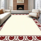 Classical Red Floral Border Design Rug