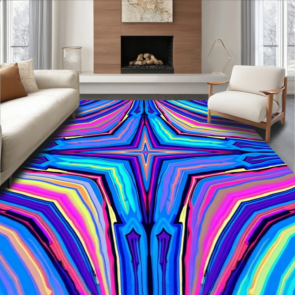 Vibrant Abstract StarBurst Pattern Rug
