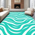 Aqua Waves Pattern Design Rug