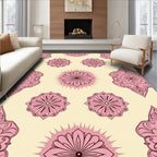 Pink Floral Mandala Pattern Design Rug