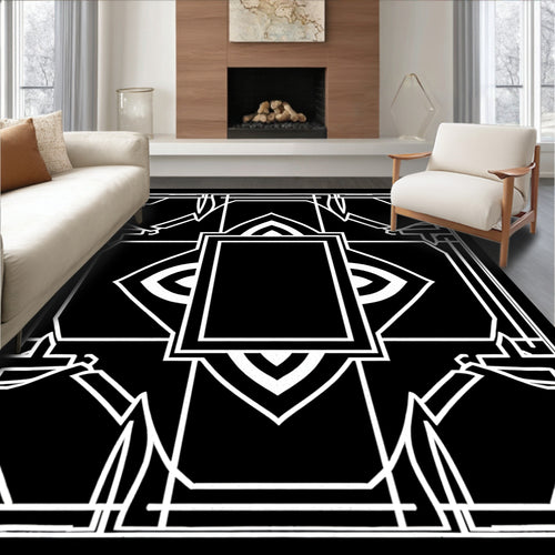 Abstract Geometric Art Deco Style Rug