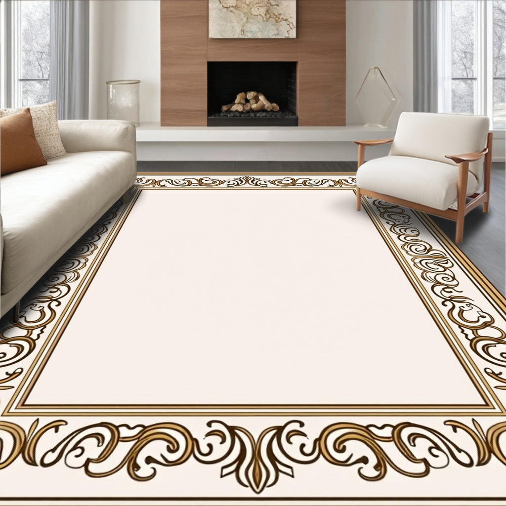 Elegant Scrollwork Ornament Pattern Rug