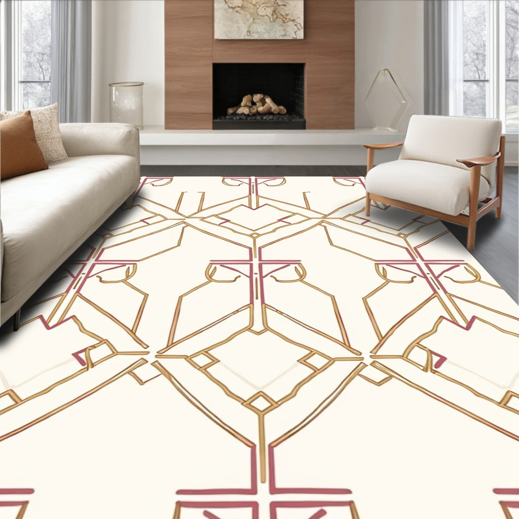 Art Deco Inspired Geometric Pattern Rug