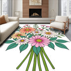 Vibrant Floral Pattern Arrangement Rug