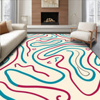 Abstract Curvy Lines Pattern Design Rug