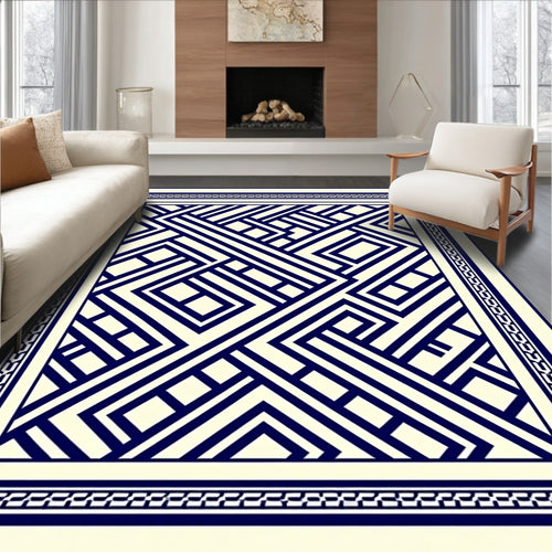 Abstract Geometric Lines Pattern Rug