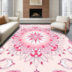 Circular Flower Blossom Pattern Rug