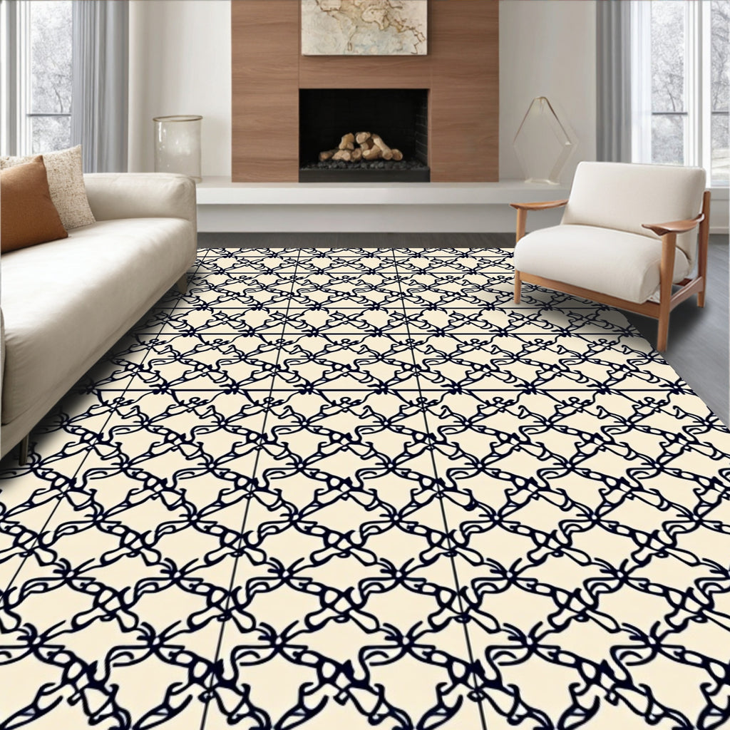 Intricate Lattice Patterned Rug