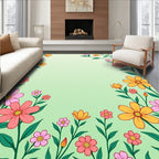 Whimsical Floral Design Background Rug