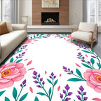 Floral Vine And Pink Rose Rug