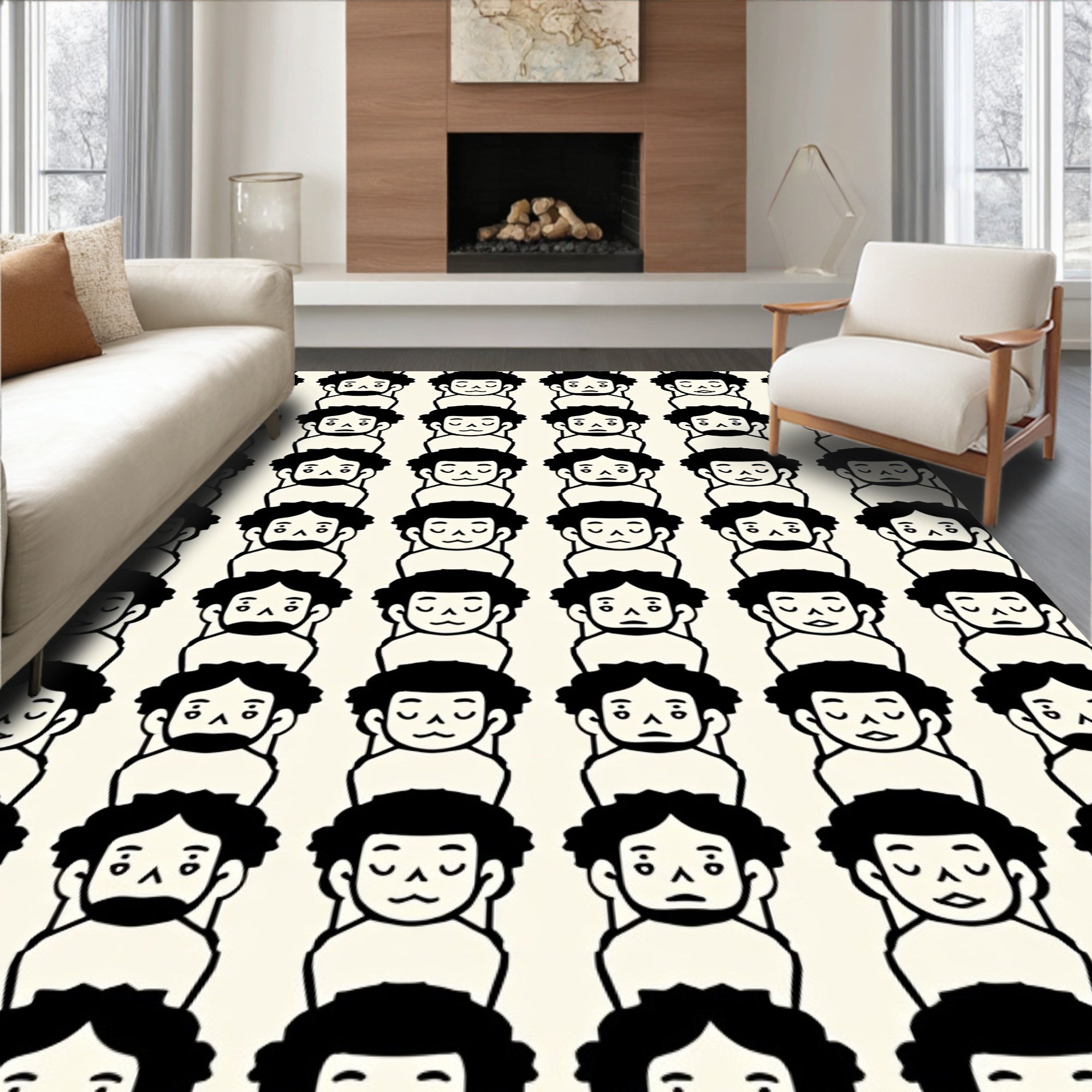 Minimalist Figure Pattern Rug