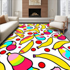 Pop Art Bananas Red Dots Design Rug