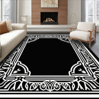 Elegant White Geometric Pattern Rug