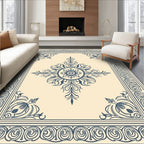 Classic Floral Medallion Border Rug Design Rug