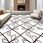 Abstract Swirl Petal Diamond Pattern Rug