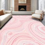 Abstract Swirls Pink Pattern Rug