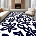 Bold Floral Outline Pattern Rug