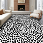 Abstract Black White Organic Pattern Rug