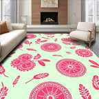Whimsical Boho Floral Wheel Pattern Rug