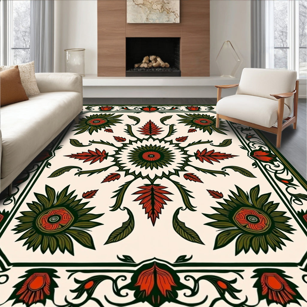 Vintage Floral Medallion Inspired Rug