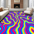 Vibrant Swirl Marble Pattern Rug
