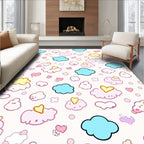 Whimsical Cloud Heart Pattern Design Rug