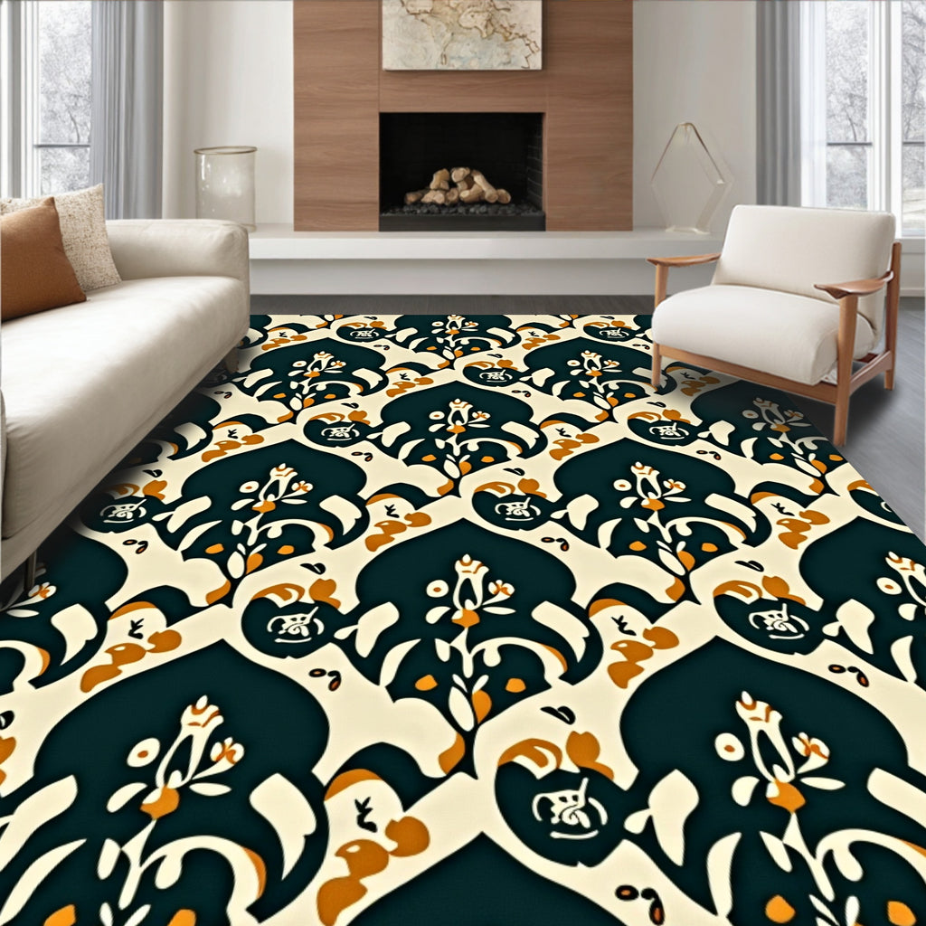 Ornate Floral Arch Pattern Rug