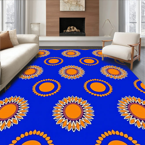 Abstract Sunburst Circle Pattern Rug