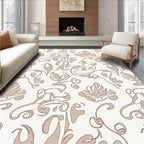 Elegant Floral Swirl Pattern Design Rug